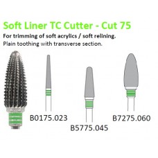 Edenta TC Soft Liner / Acrylic Cutter Bur - Cut 75 - 3 Strip (Plain toothing with transverse section) - Green Band - 1pc - Options Available